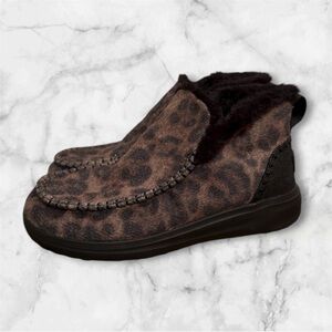 Hey Dude Denny Black Fur-Lined Slip-On Shoes - 8 - NWOB